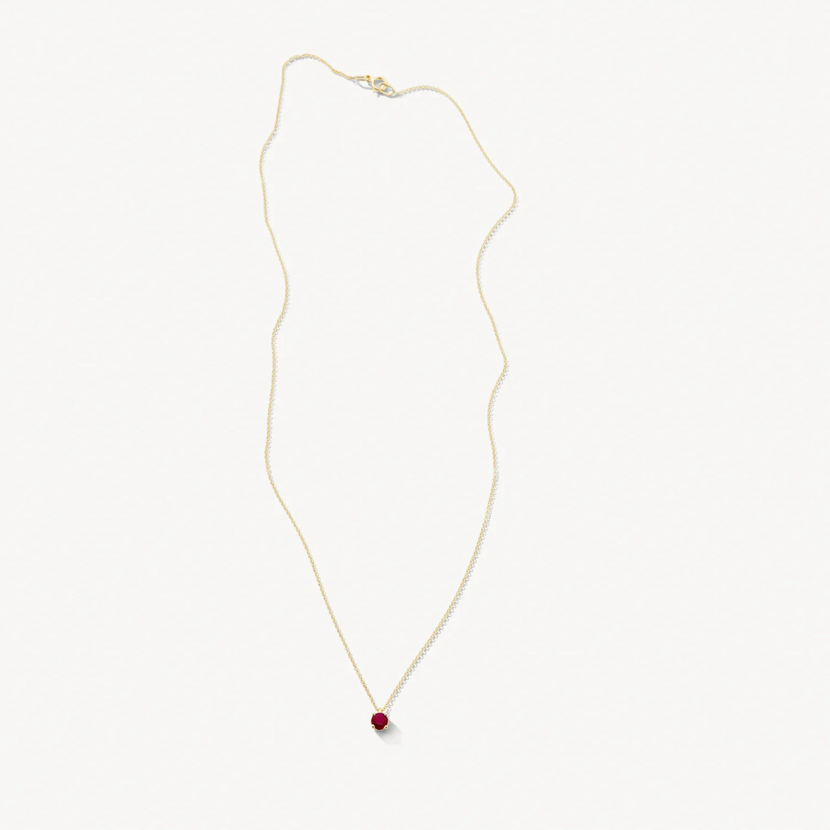 Blush 3200YRU gouden ketting met rode robijn hanger 3.7 mm - Lengte 42 cm