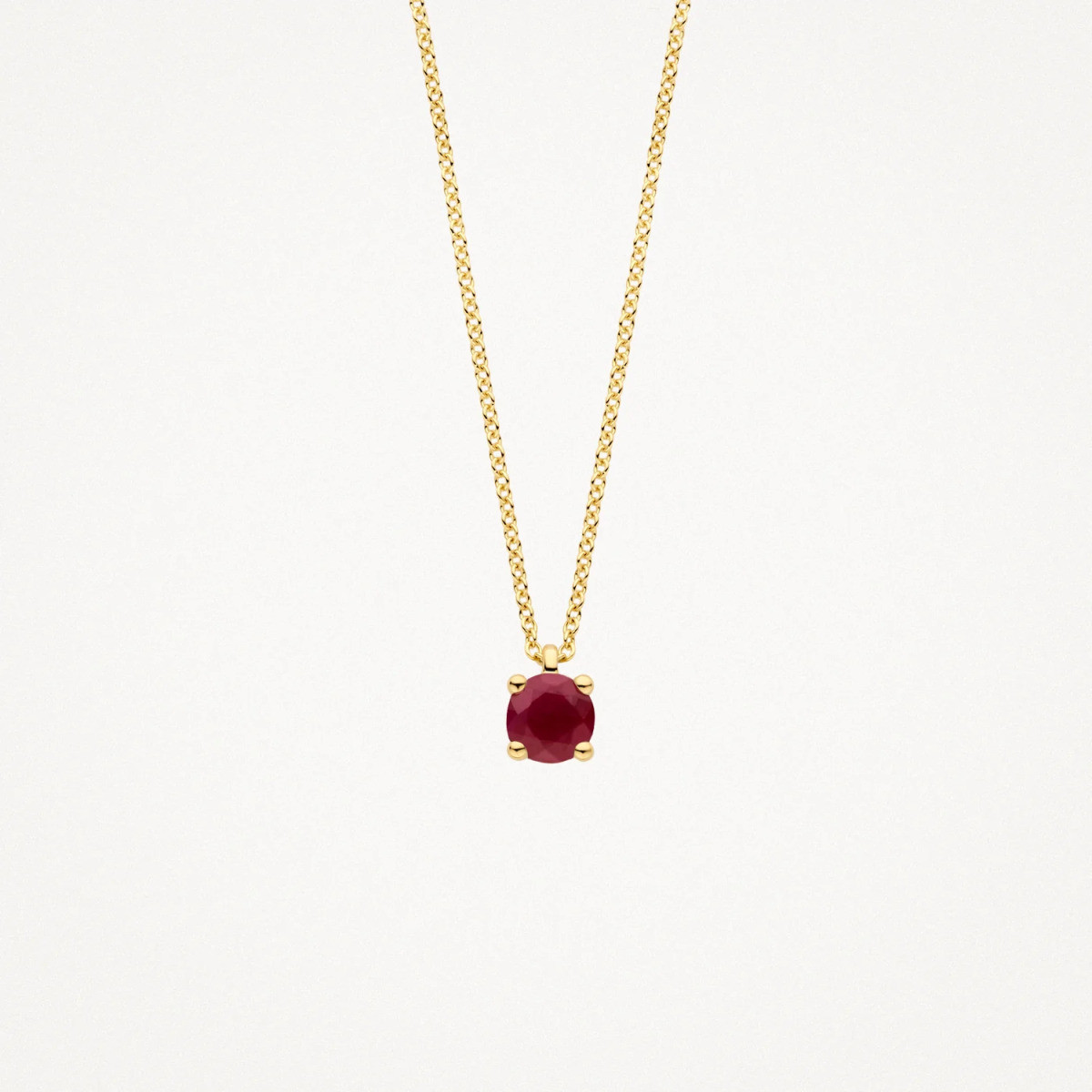 Blush 3200YRU gouden ketting met rode robijn hanger 3.7 mm - Lengte 42 cm