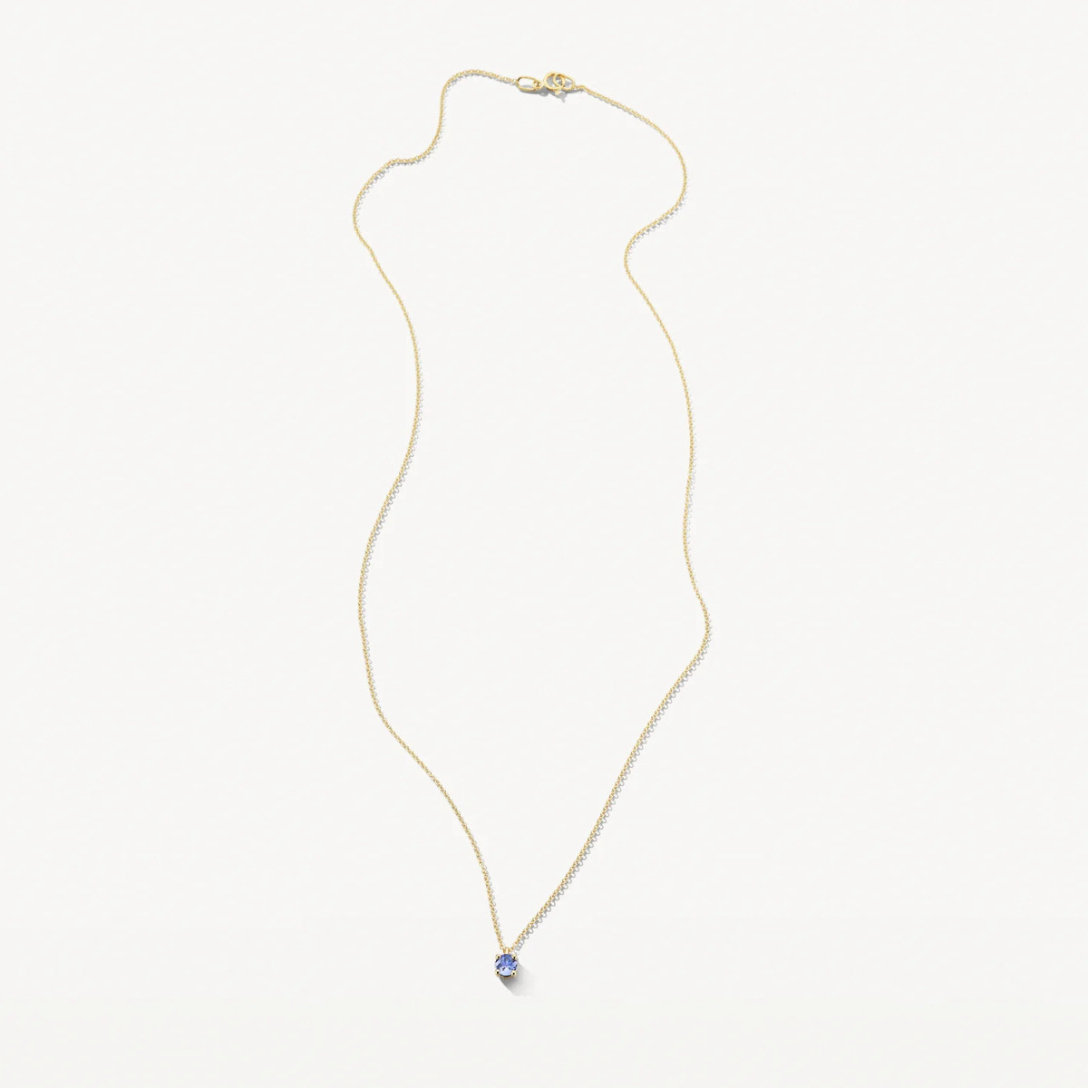 Blush 3200YTZ gouden ketting met ronde blauwe tanzaniet hanger 3.7 mm - Lengte 42 cm