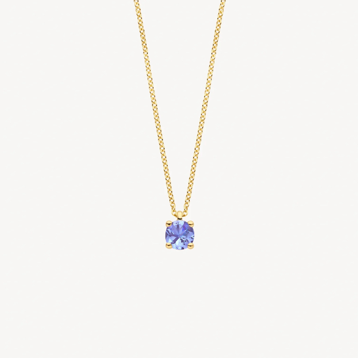 Blush 3200YTZ gouden ketting met ronde blauwe tanzaniet hanger 3.7 mm - Lengte 42 cm