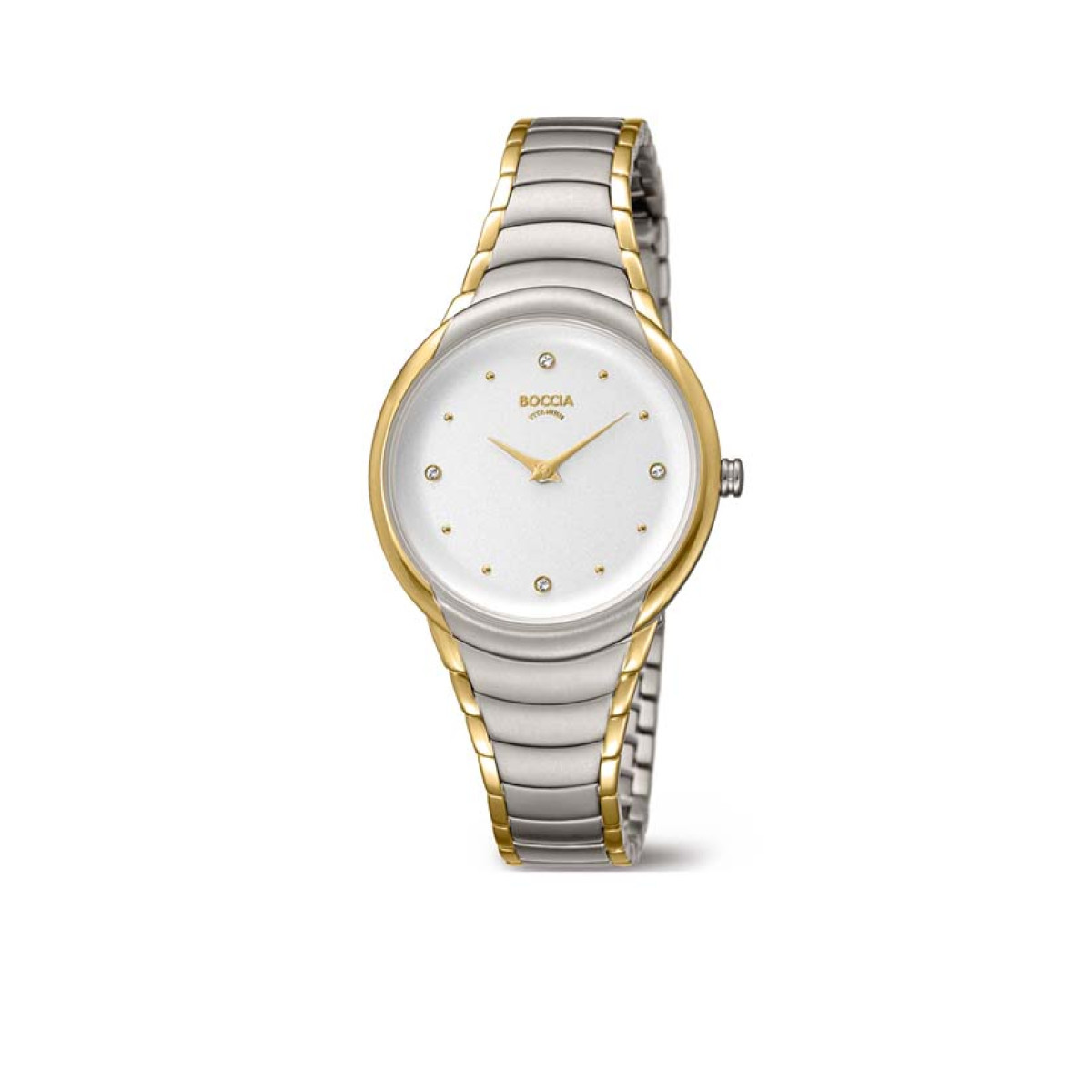 Boccia horloge 3276-10 titanium bicolor swarovski