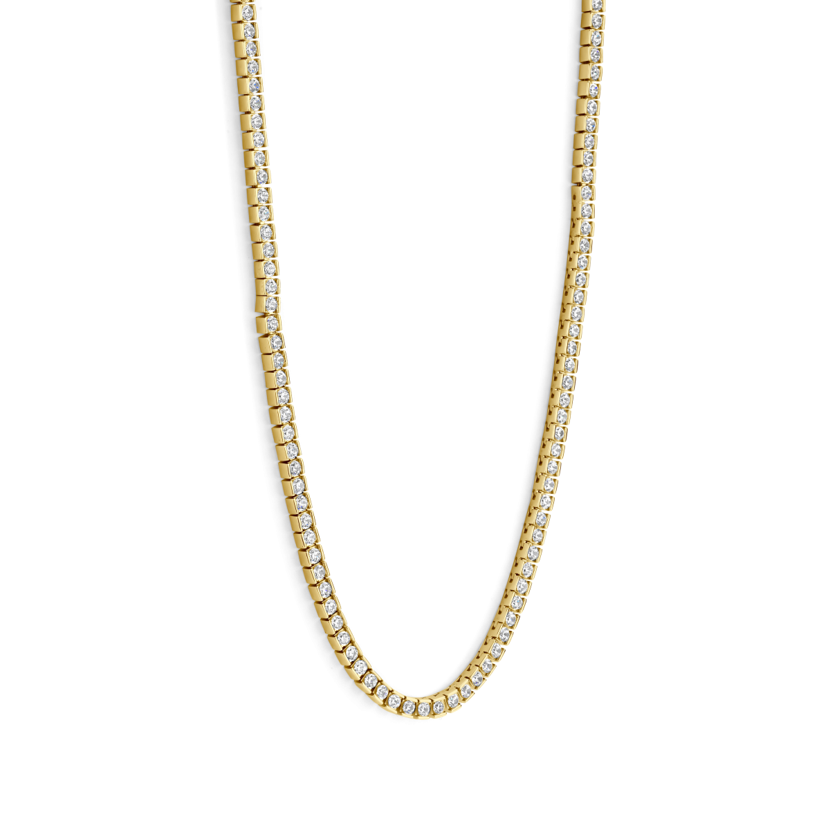 TI SENTO 34052ZY/43 gold plated tennisketting met zirkonia's - Lengte 43 cm