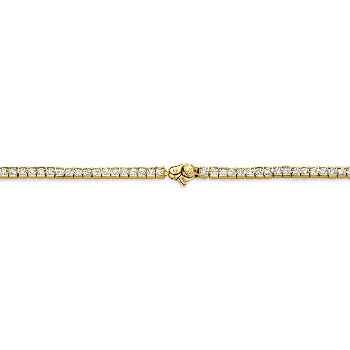 TI SENTO 34052ZY/43 gold plated tennisketting met zirkonia's - Lengte 43 cm
