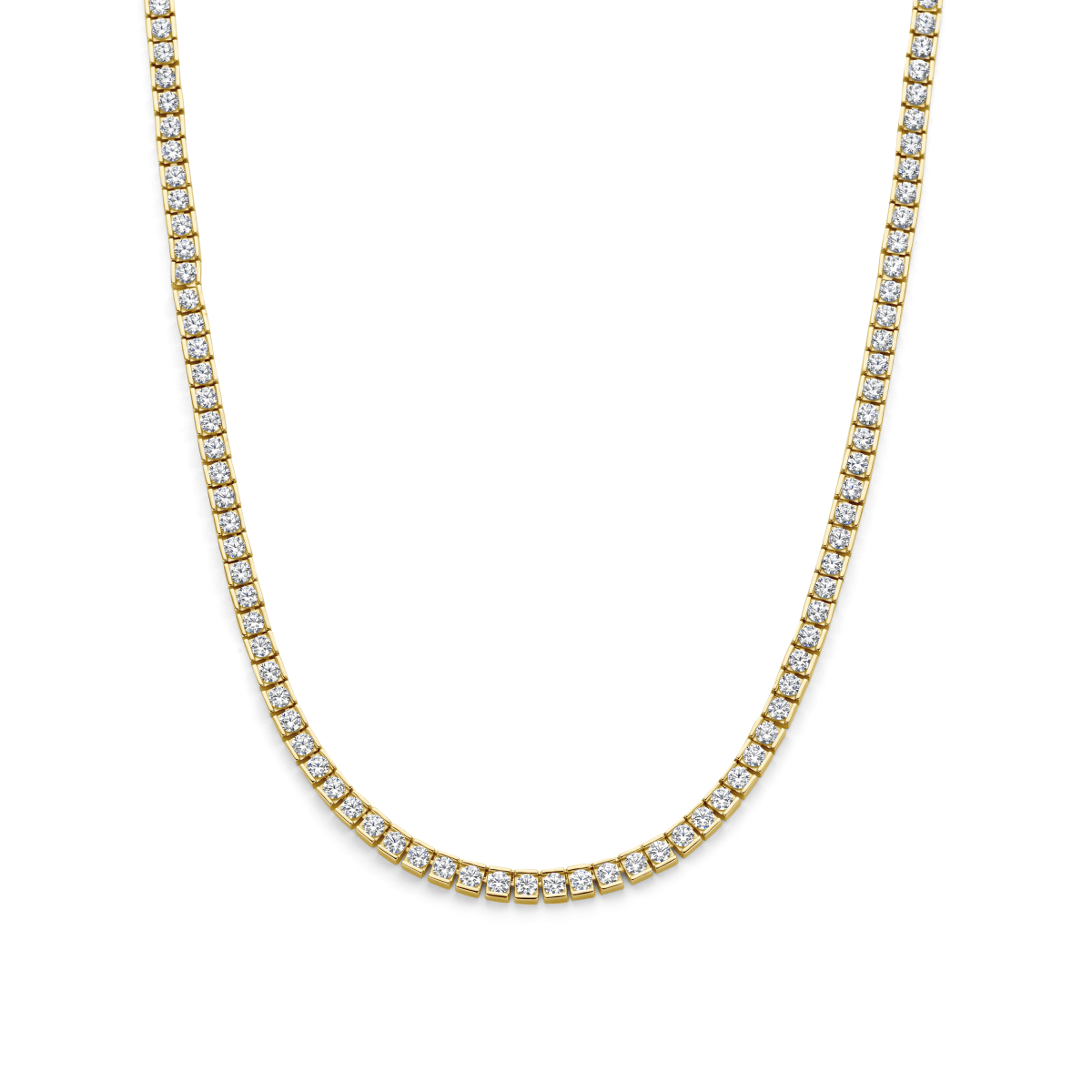 TI SENTO 34052ZY/43 gold plated tennisketting met zirkonia's - Lengte 43 cm