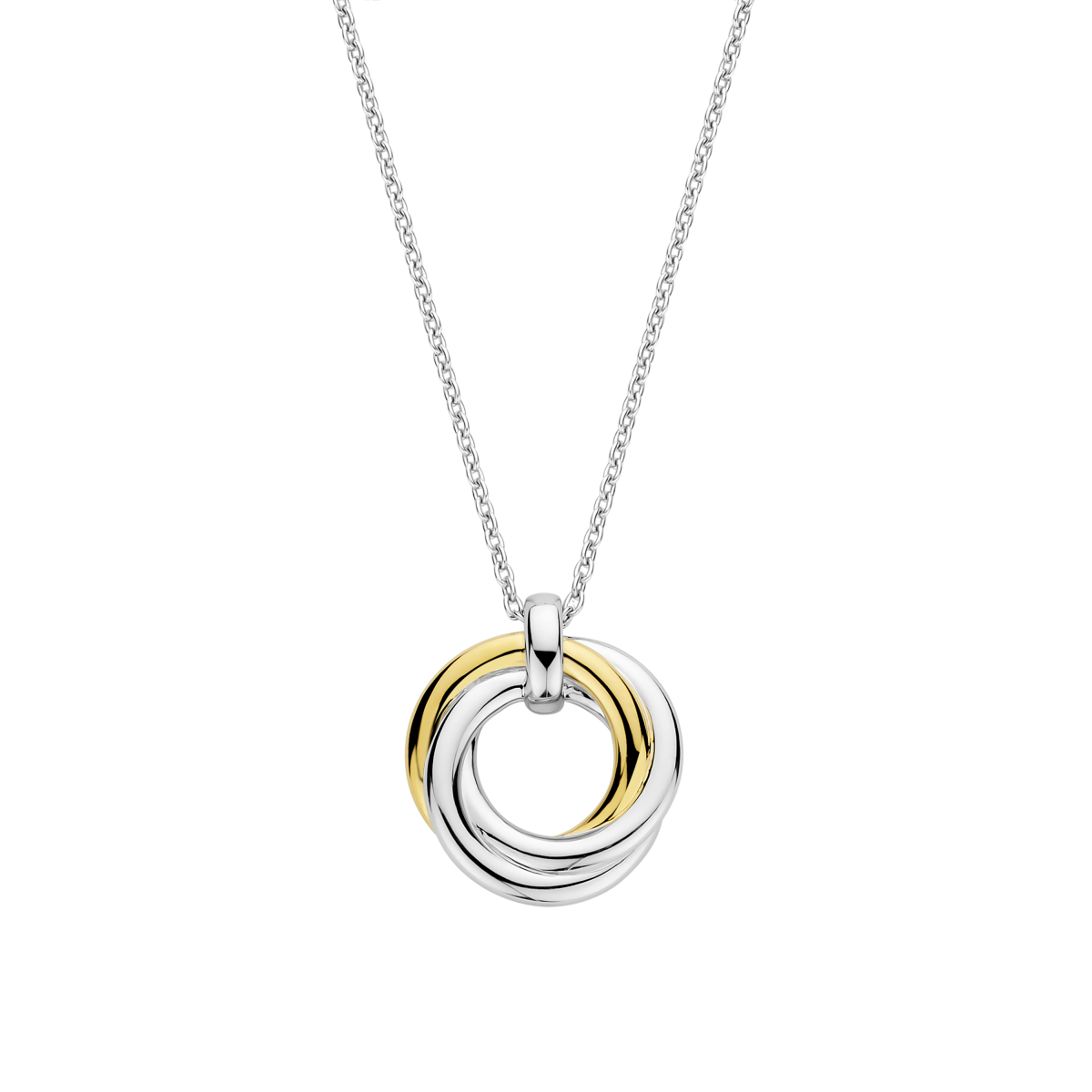 TI SENTO 34055ZY/42 collier met ronde zilveren en gold plated hanger - Lengte 38, 40, 42, 45, 48 cm