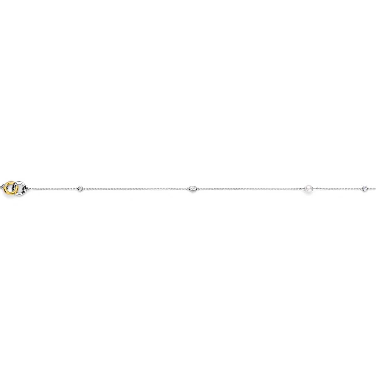 TI SENTO 34061ZY/80 zilveren ketting met assymetrische hangers - Lengte 80 cm