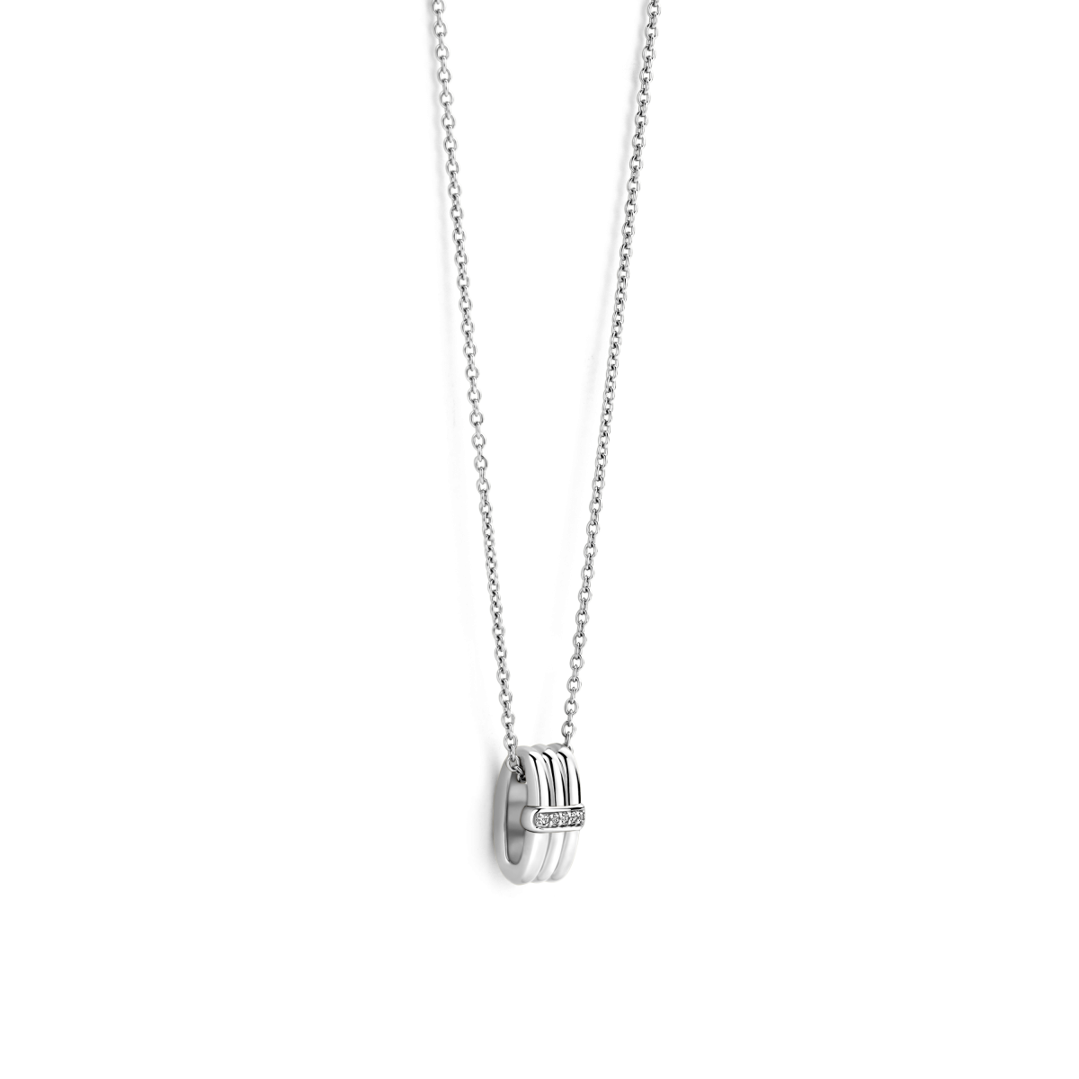 TI SENTO 34057ZI/42 ketting van zilver met zirkonia hanger - Lengte 38, 40, 42, 45, 48 cm