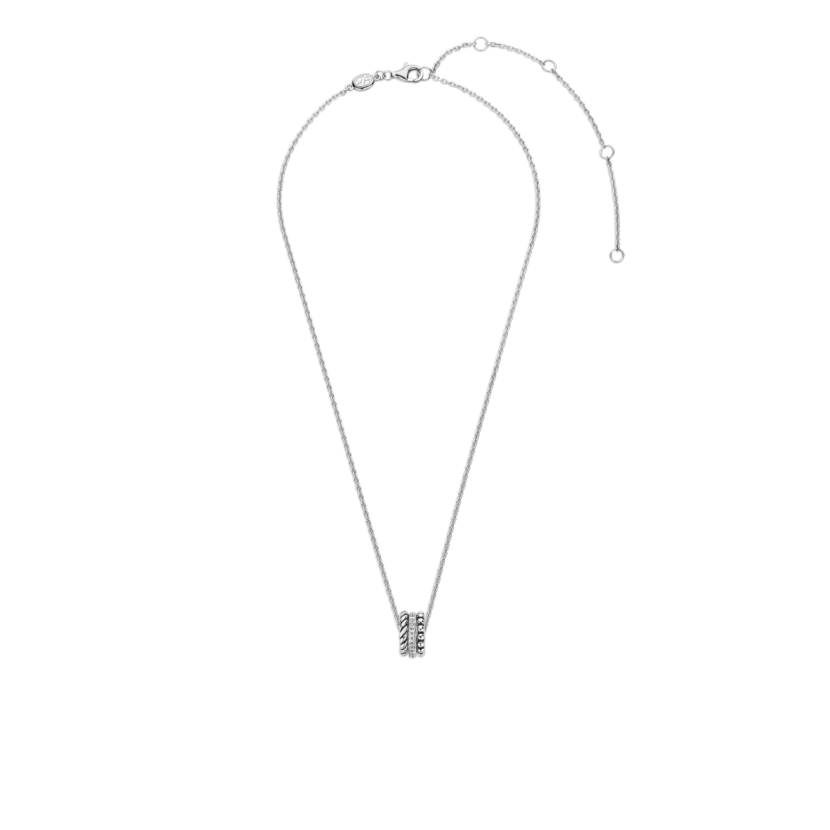TI SENTO Milano 34058ZI/42 collier met drie zilveren hangers - Lengte 38, 40, 42, 45, 48 cm