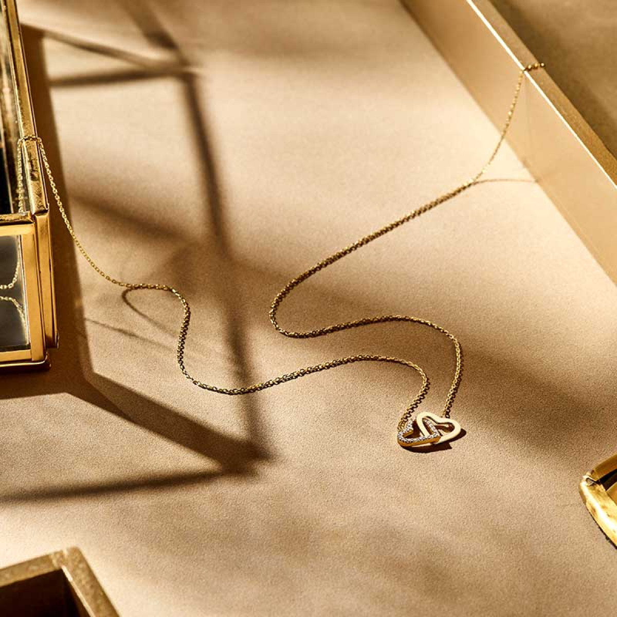 Ketting met hartje goud dubbel