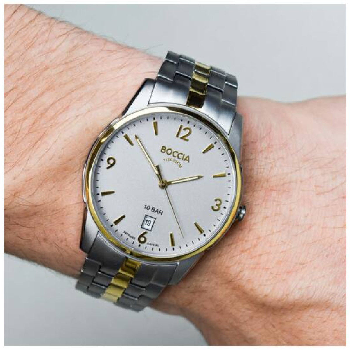 Boccia Titanium 3631-02 Heren Horloge - Titanium Schakelband met Zwarte Wijzerplaat - Ø 38 mm