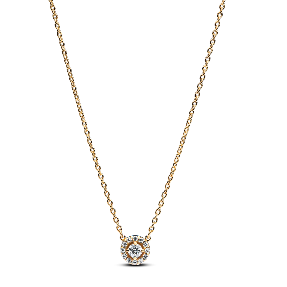 Pandora Timeless 363548C01-45 ronde halo ketting gold plated