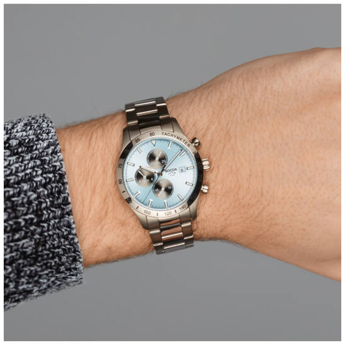 Boccia Titanium 3739-01 Herenhorloge Titanium met blauwe wijzerplaat en datumfunctie - Diameter 40 mm