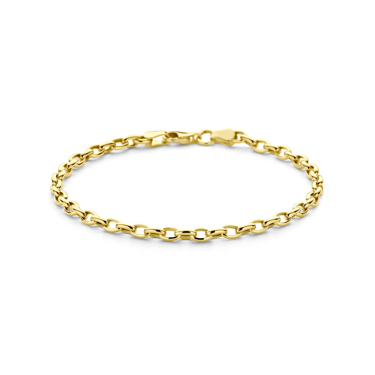 Gouden schakelarmband anker 18.5 cm