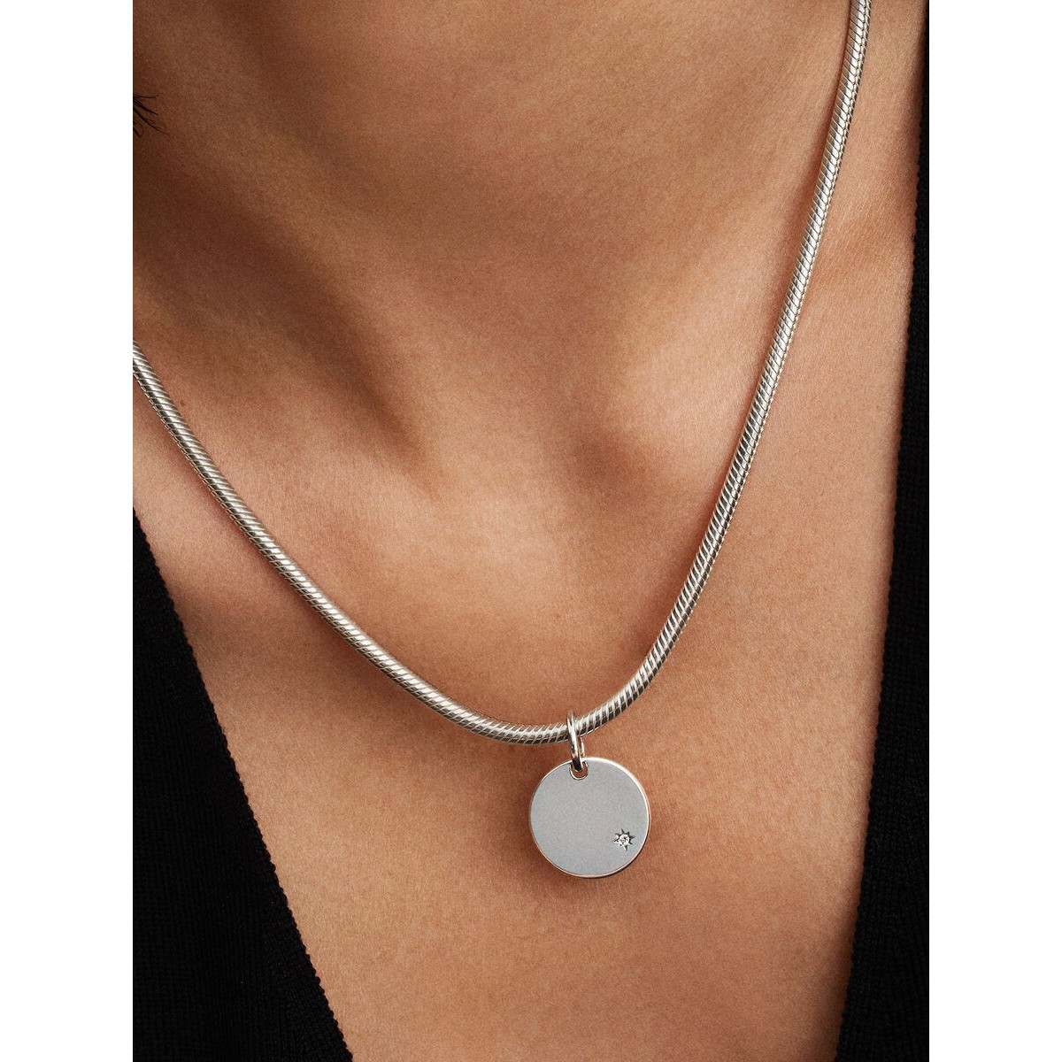 Pandora Moments 394012C01 hangende bedel zilver met lab grown diamant 0.01 crt - personaliseerbaar