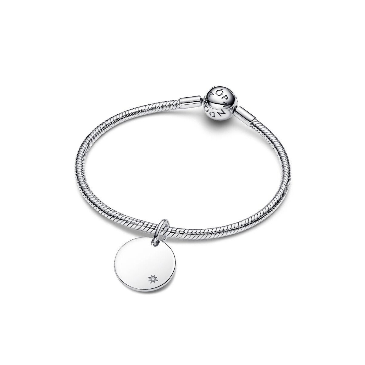 Pandora Moments 394012C01 hangende bedel zilver met lab grown diamant 0.01 crt - personaliseerbaar