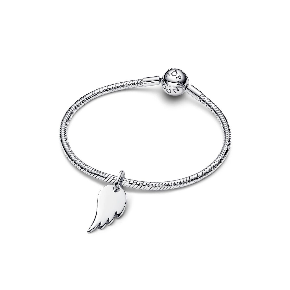 Pandora Moments 394014C00 zilveren hangende bedel met engelenvleugel - personaliseerbaar