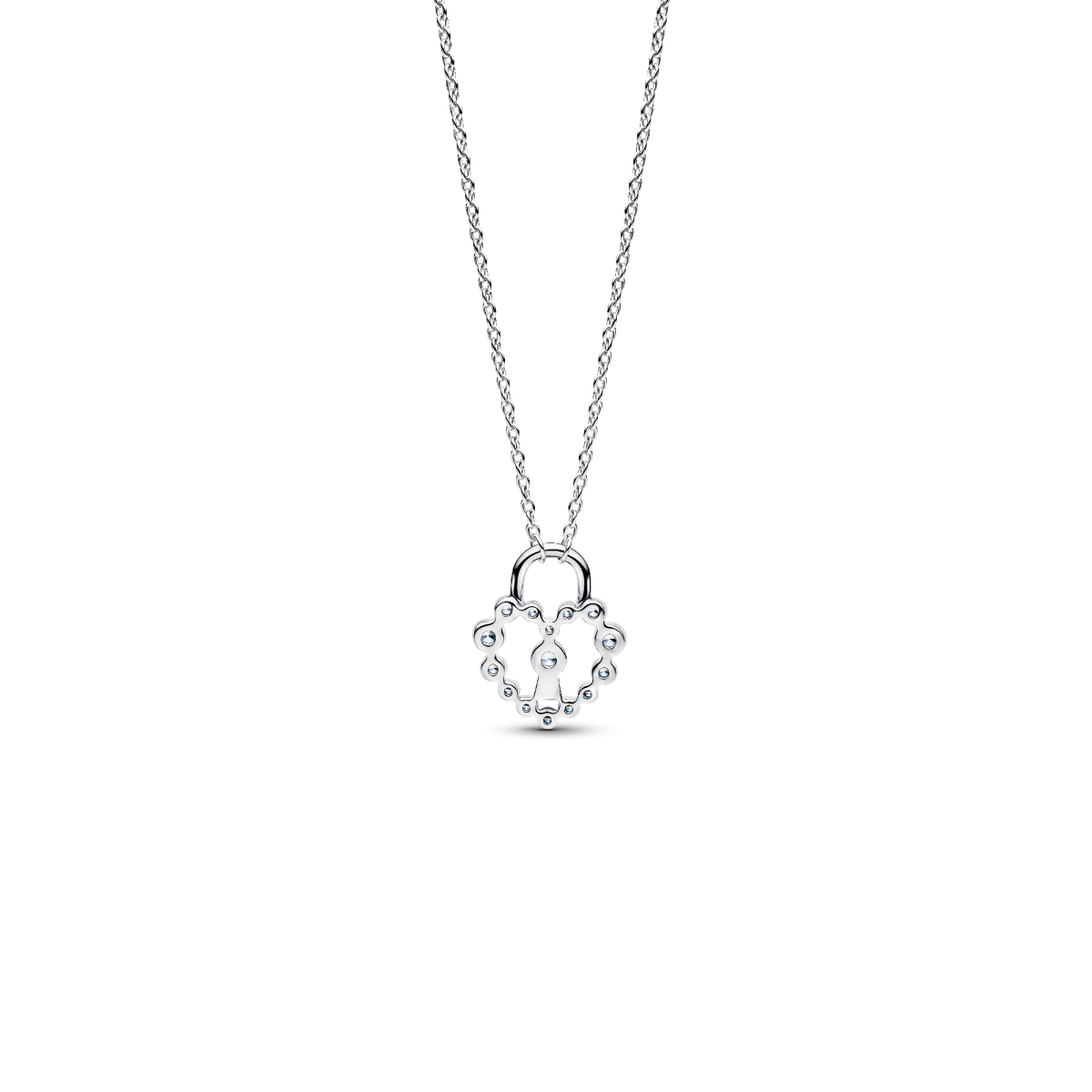 Pandora Moments 394416C01-50 zilveren ketting met hartjes hangslot - Lengte 50 cm
