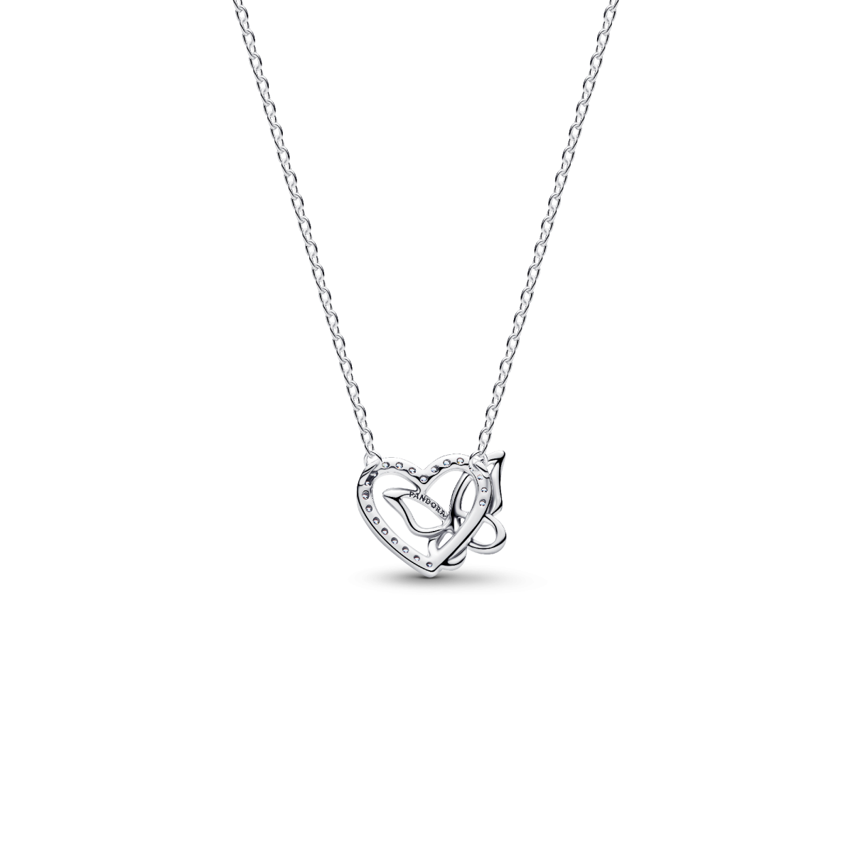Pandora Moments 394477C01-45 ketting met hanger zilveren vlinder en hartje - Lengte 45 cm