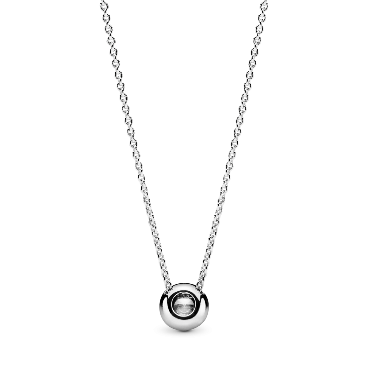 Pandora Timeless 396240CZ-45 ketting met ronde halo hanger van transparante zirkonia's - Lengte 45 cm