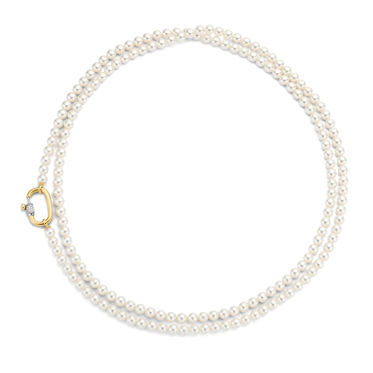 TI SENTO 3993PW/110 edelsteen ketting met parel en zirkonia - Lengte 110 cm