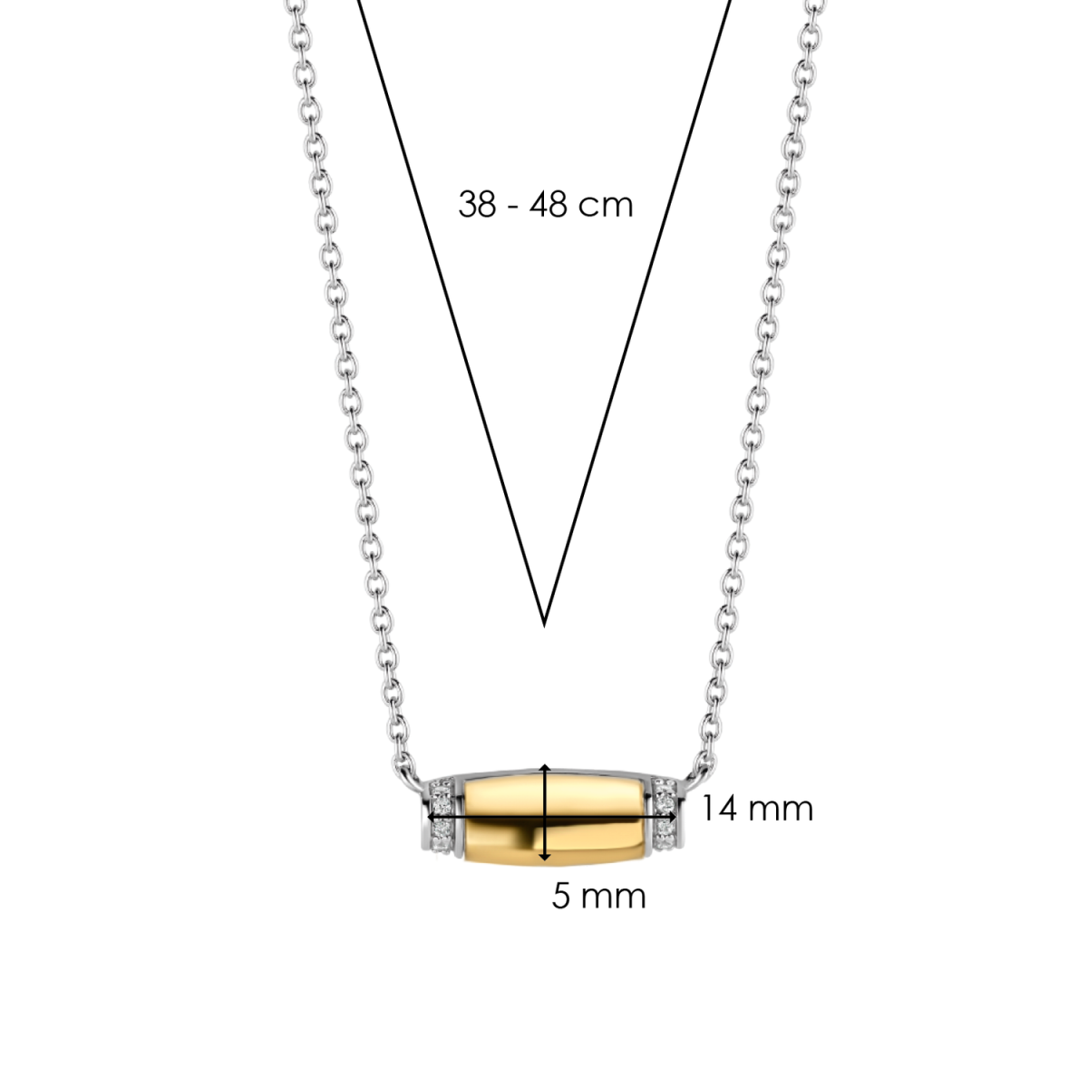 TI SENTO ketting 3943ZY/42 bicolor