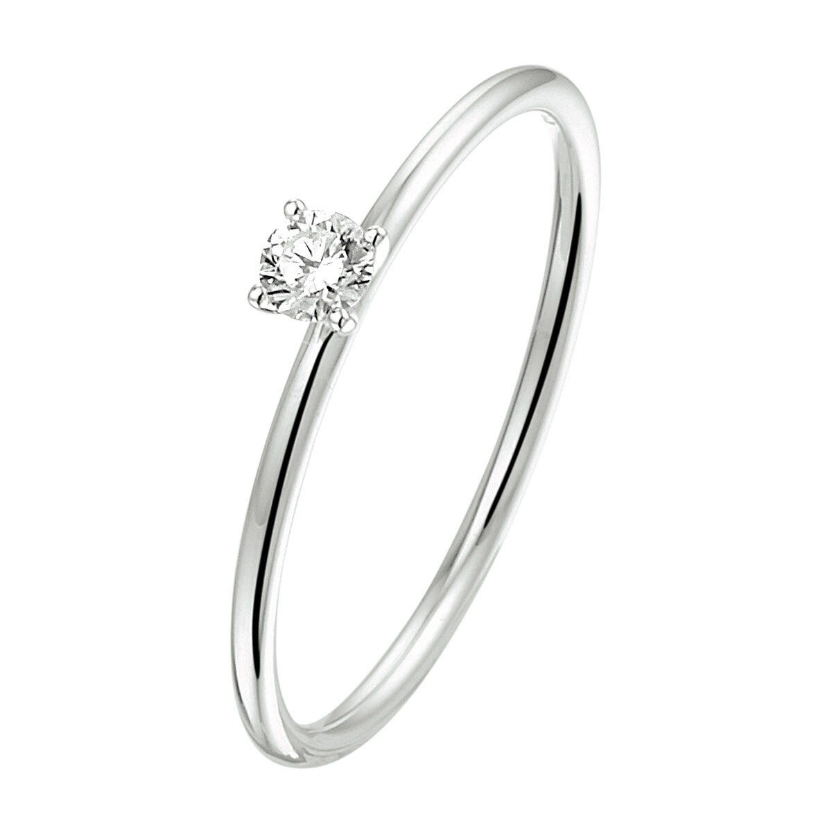 Luxe witgouden ring met diamant