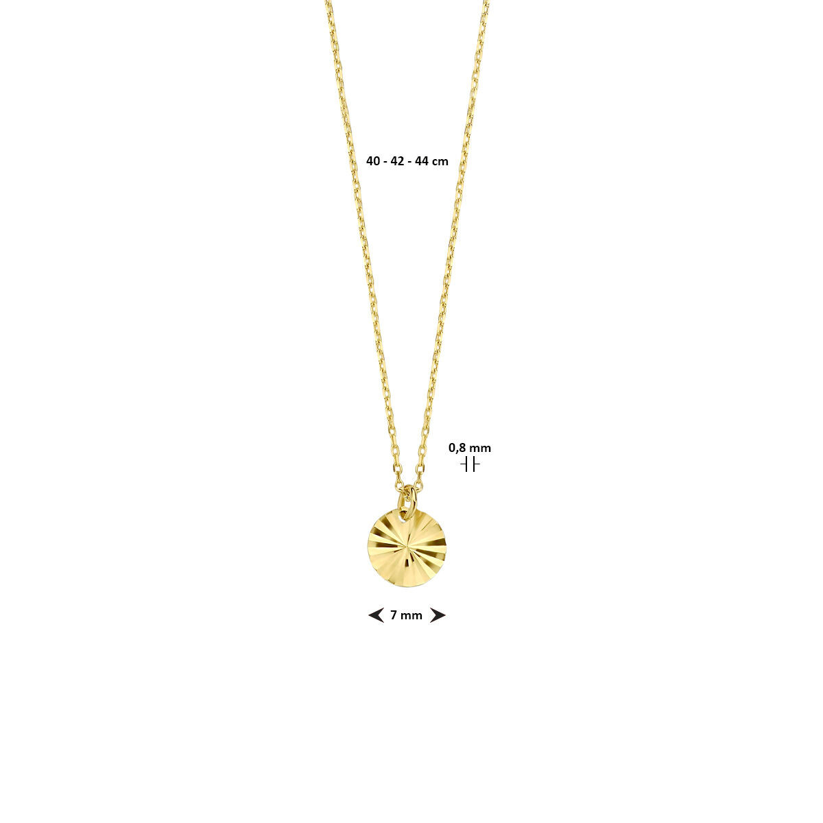 Gouden ketting met gediamanteerd rondje