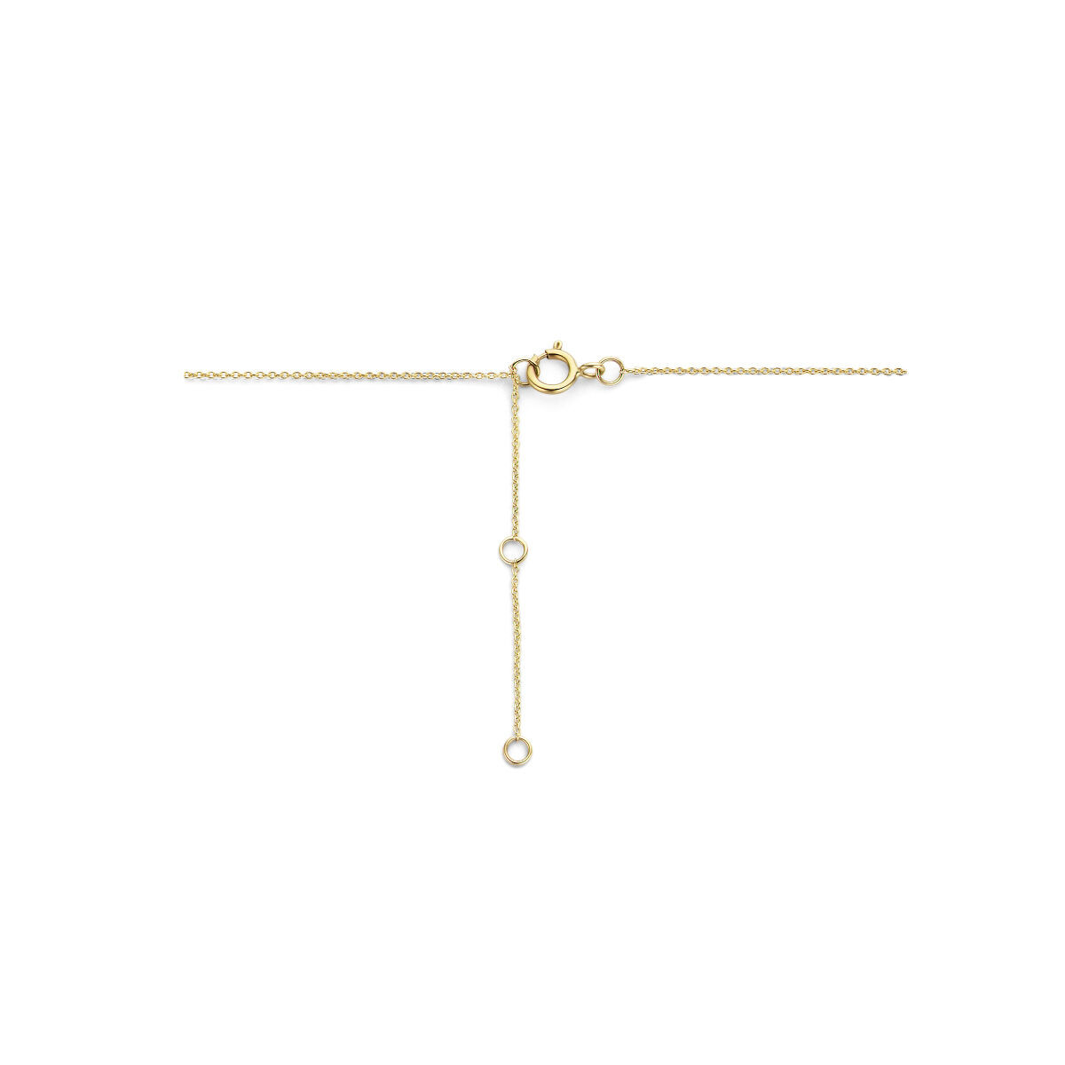 14-karaat gouden regenboog ketting met open rondje en saffier