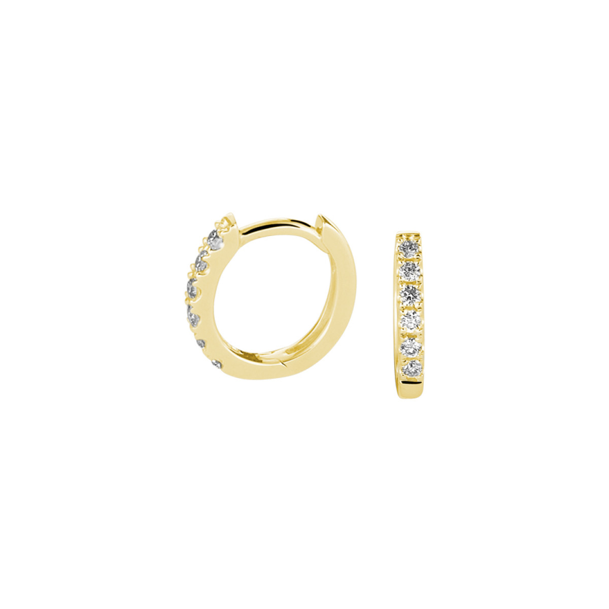 14-karaat gouden oorringen met diamant
