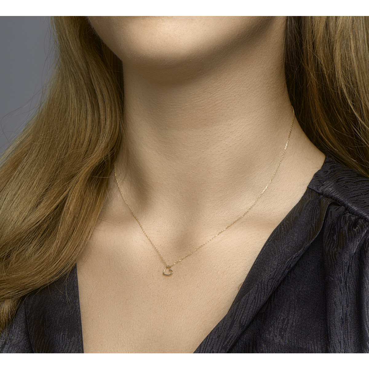 14 krt gouden ketting met open hartje 0.8 mm - 40-42-44 cm verstelbaar