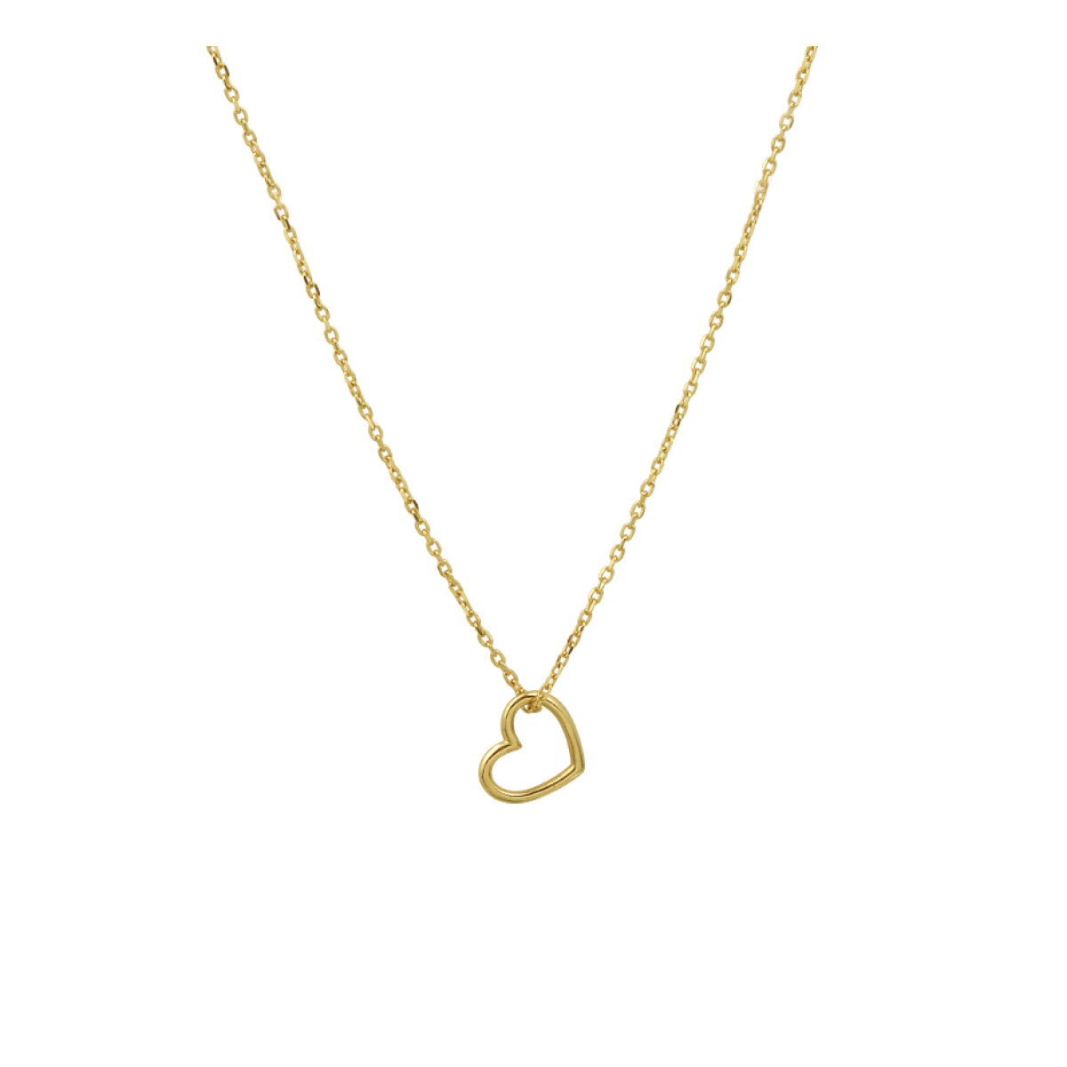 14 krt gouden ketting met open hartje 0.8 mm - 40-42-44 cm verstelbaar