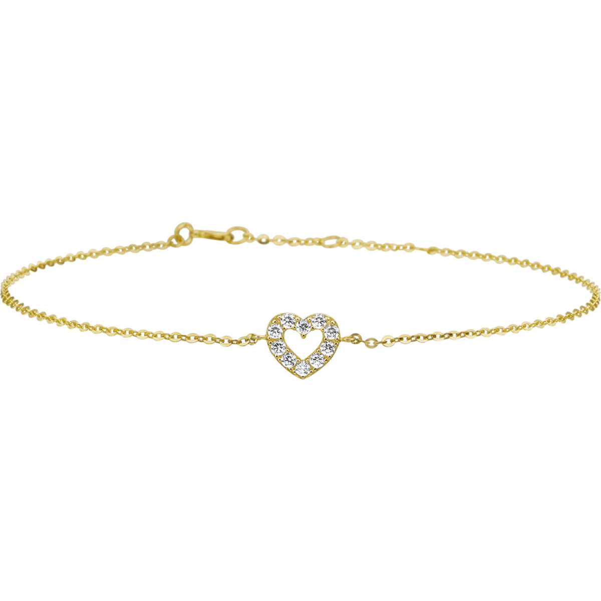 Armband van goud met zirkonia hartje