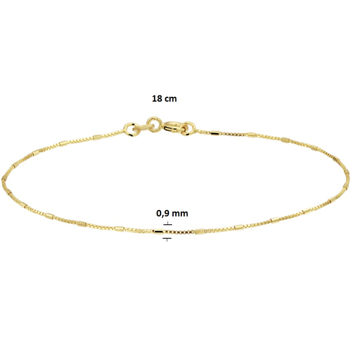 Dunne gouden armband met balkjes