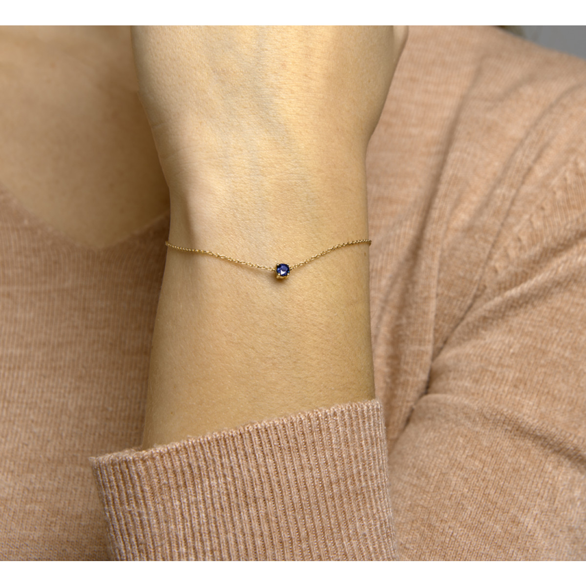 Edelsteen armband met saffier 1.0 mm 15.5-18.5 cm
