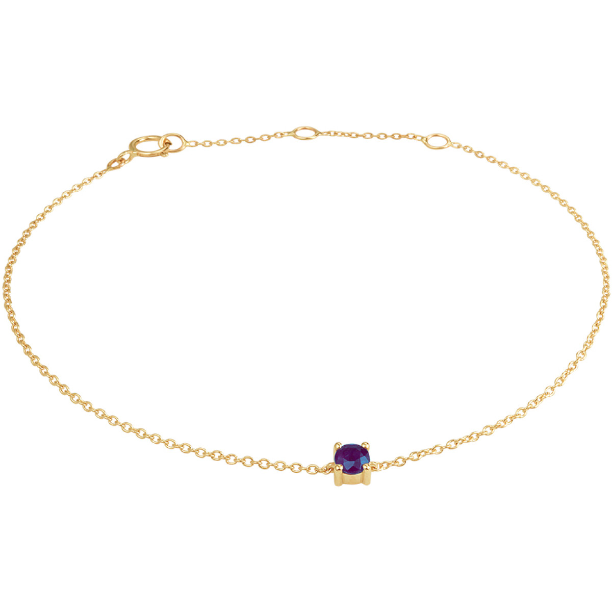 Edelsteen armband met saffier 1.0 mm 15.5-18.5 cm