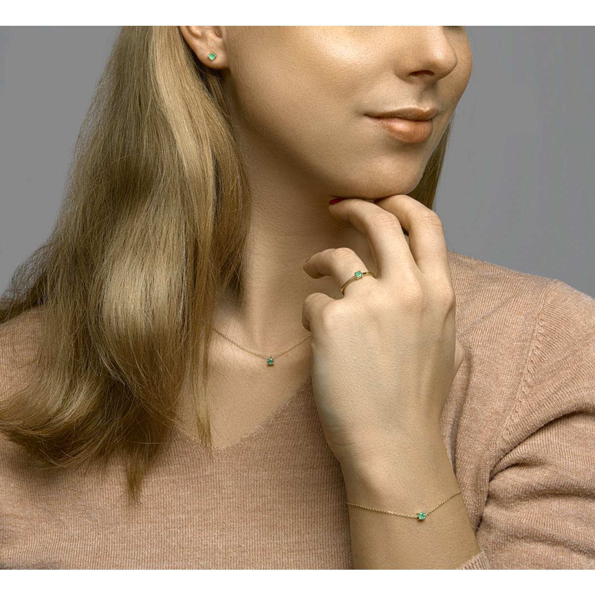 Edelsteen armband met smaragd 