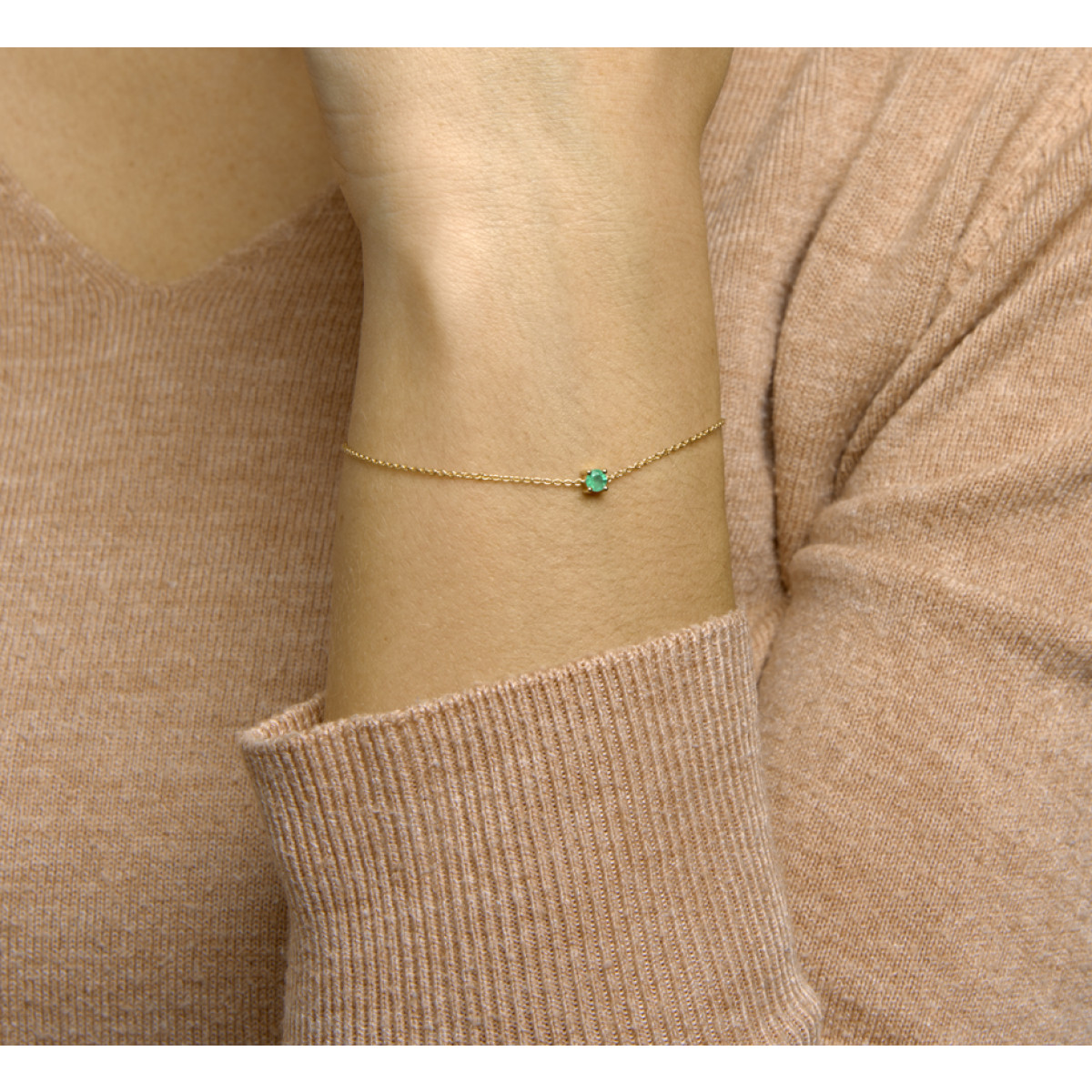 Edelsteen armband met smaragd 