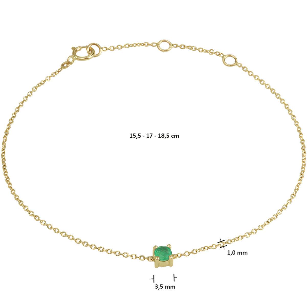 Edelsteen armband met smaragd 