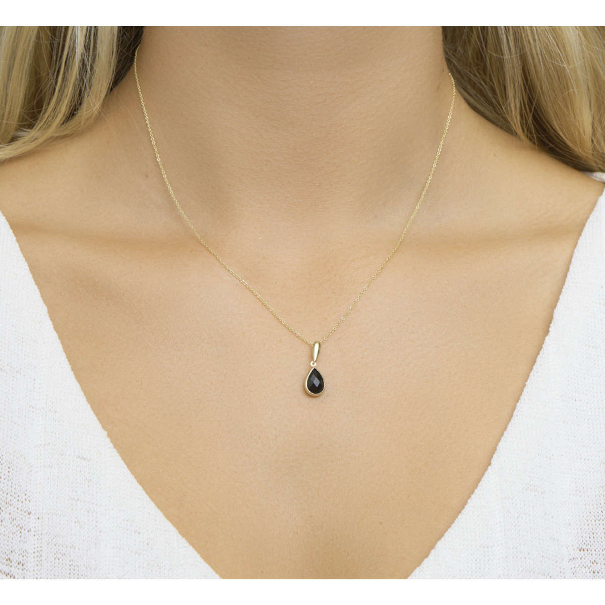 Edelsteen hanger met onyx