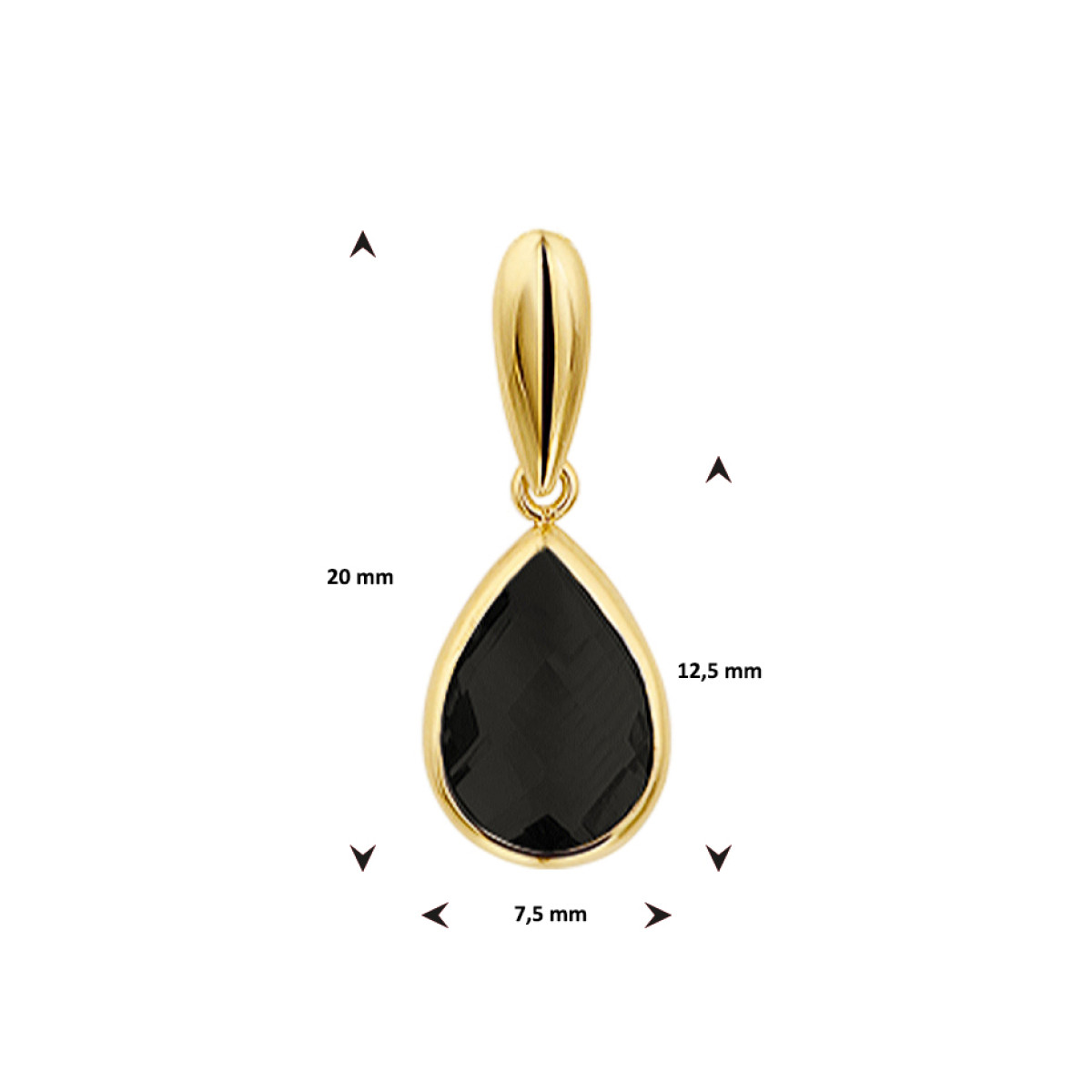Edelsteen hanger met onyx