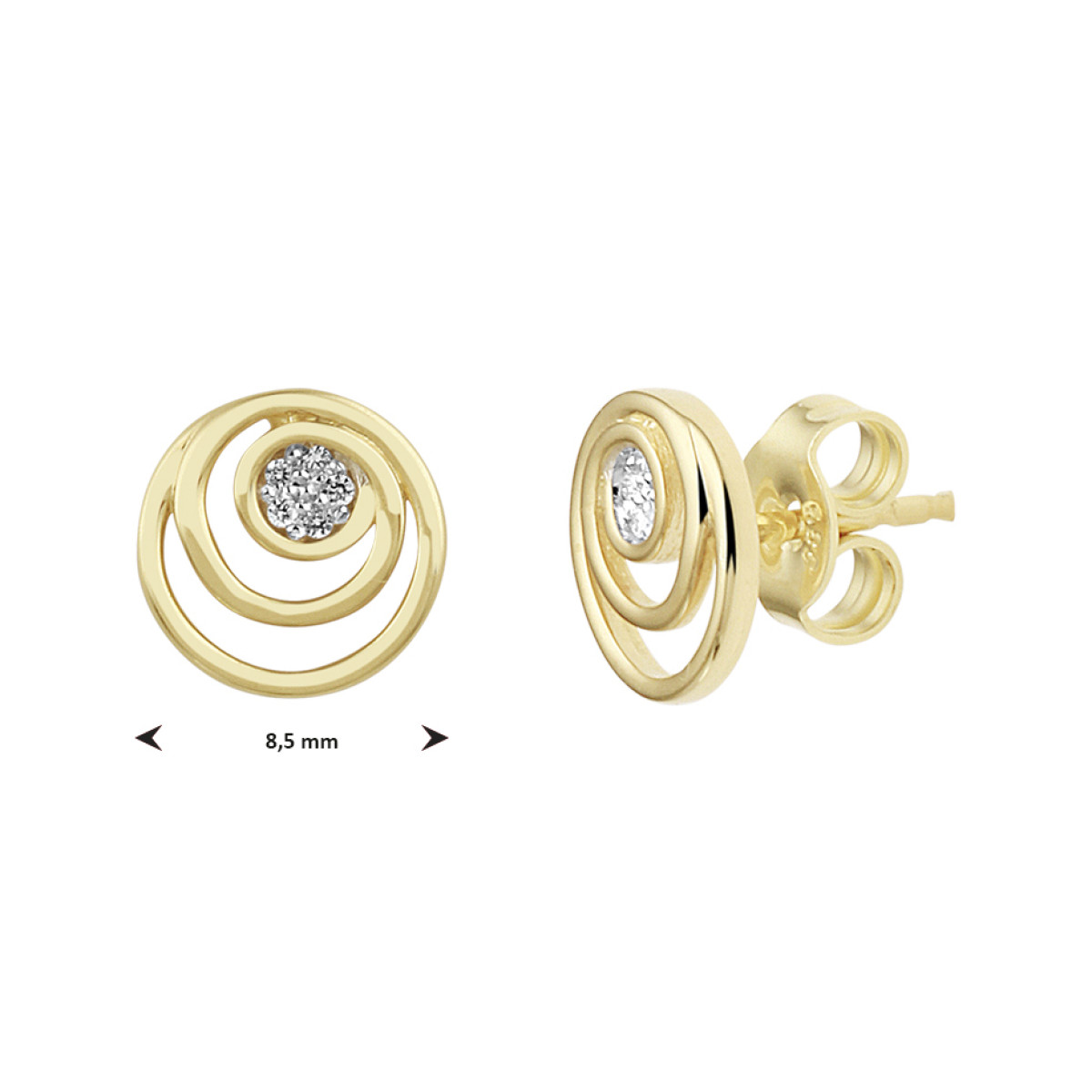 Edelsteen oorbellen met diamant goud