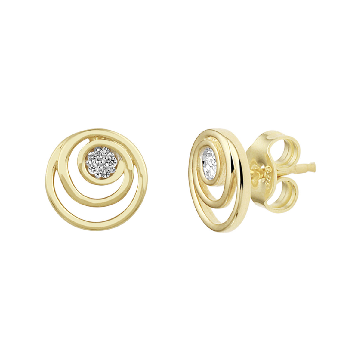 Edelsteen oorbellen met diamant goud
