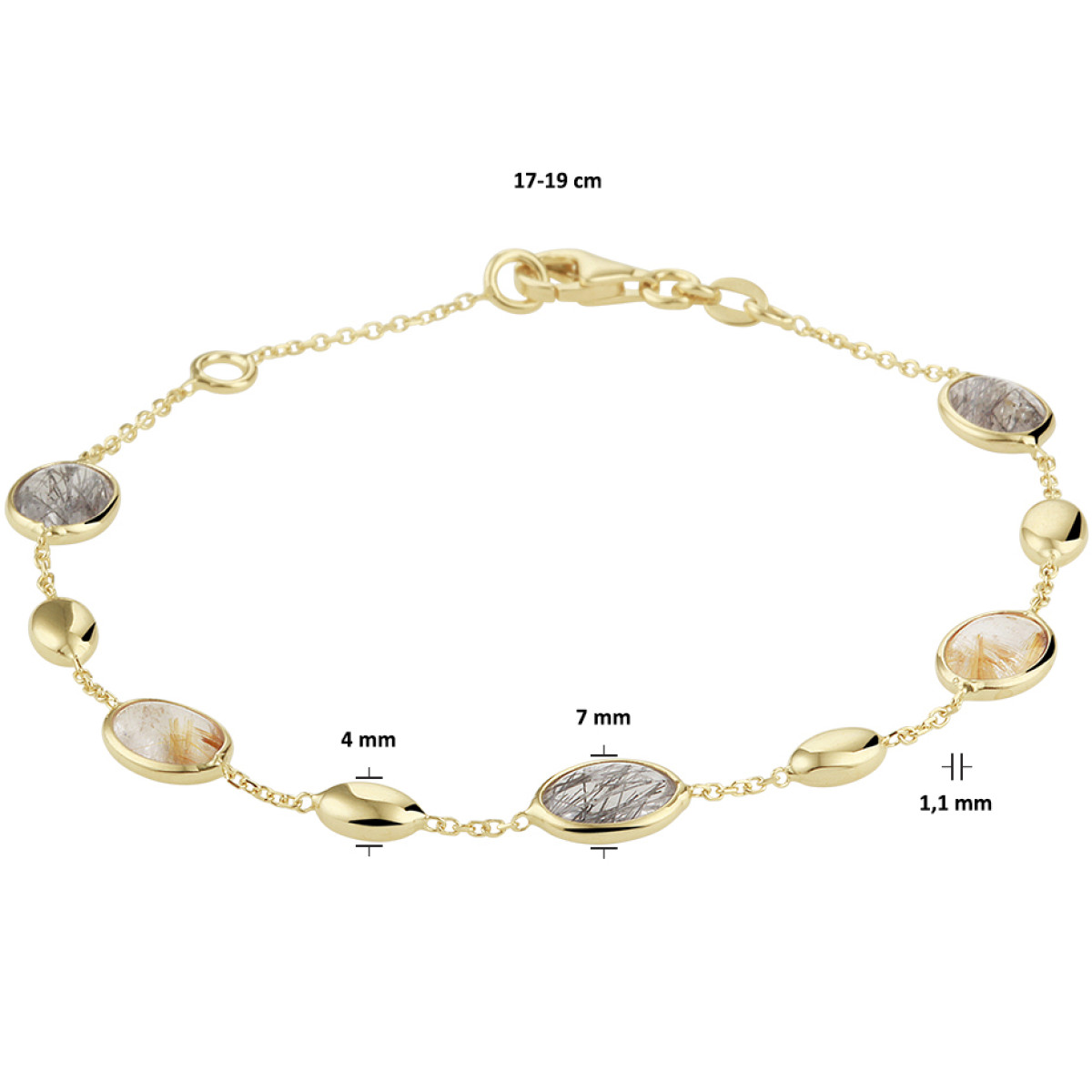Edelstenen armband rutiel kwarts