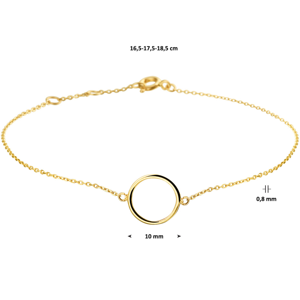 Gouden armband met rondje