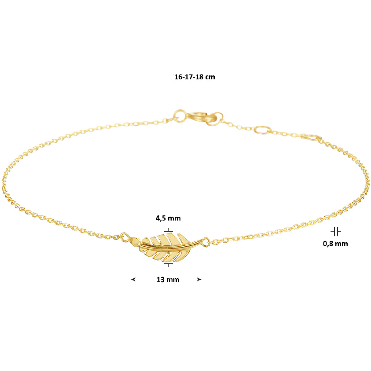 Gouden armband met veer