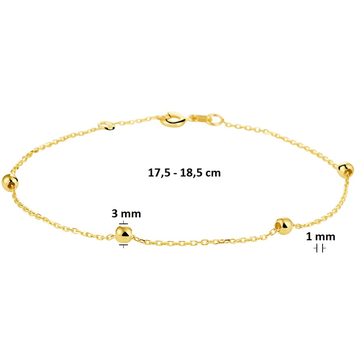 Gouden armbandje met bolletjes