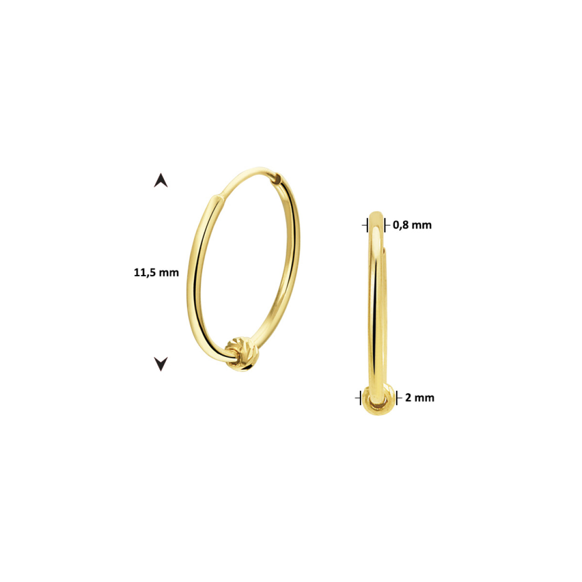Gouden creolen met hanger van het beste goud