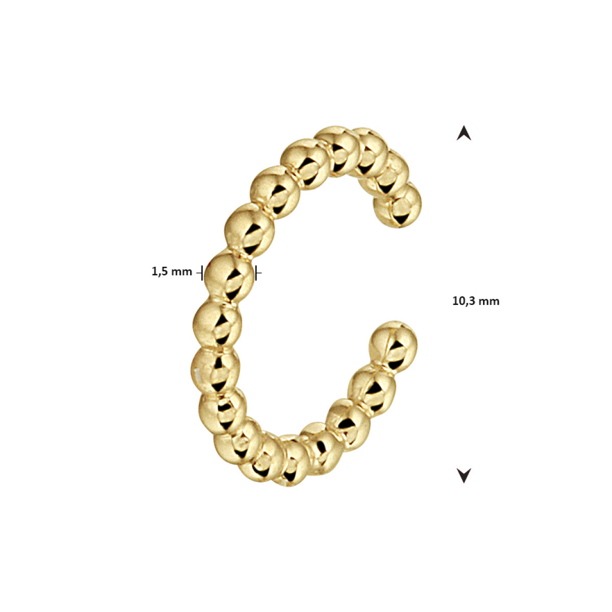 Gouden earcuff bolletjes