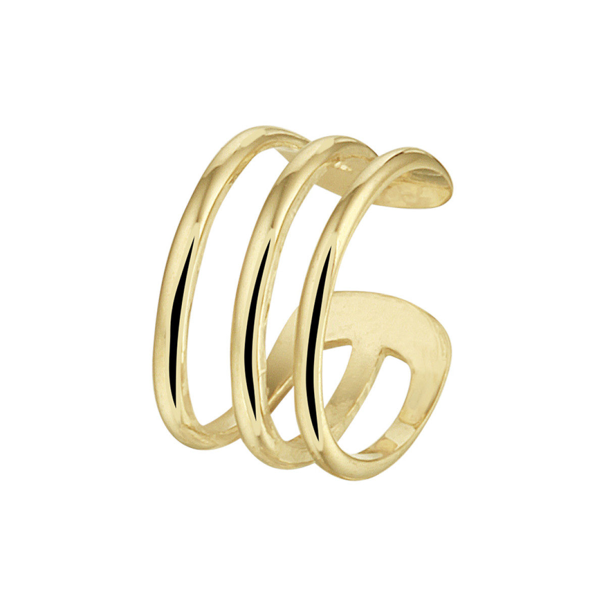 Gouden earcuff drie ringetjes