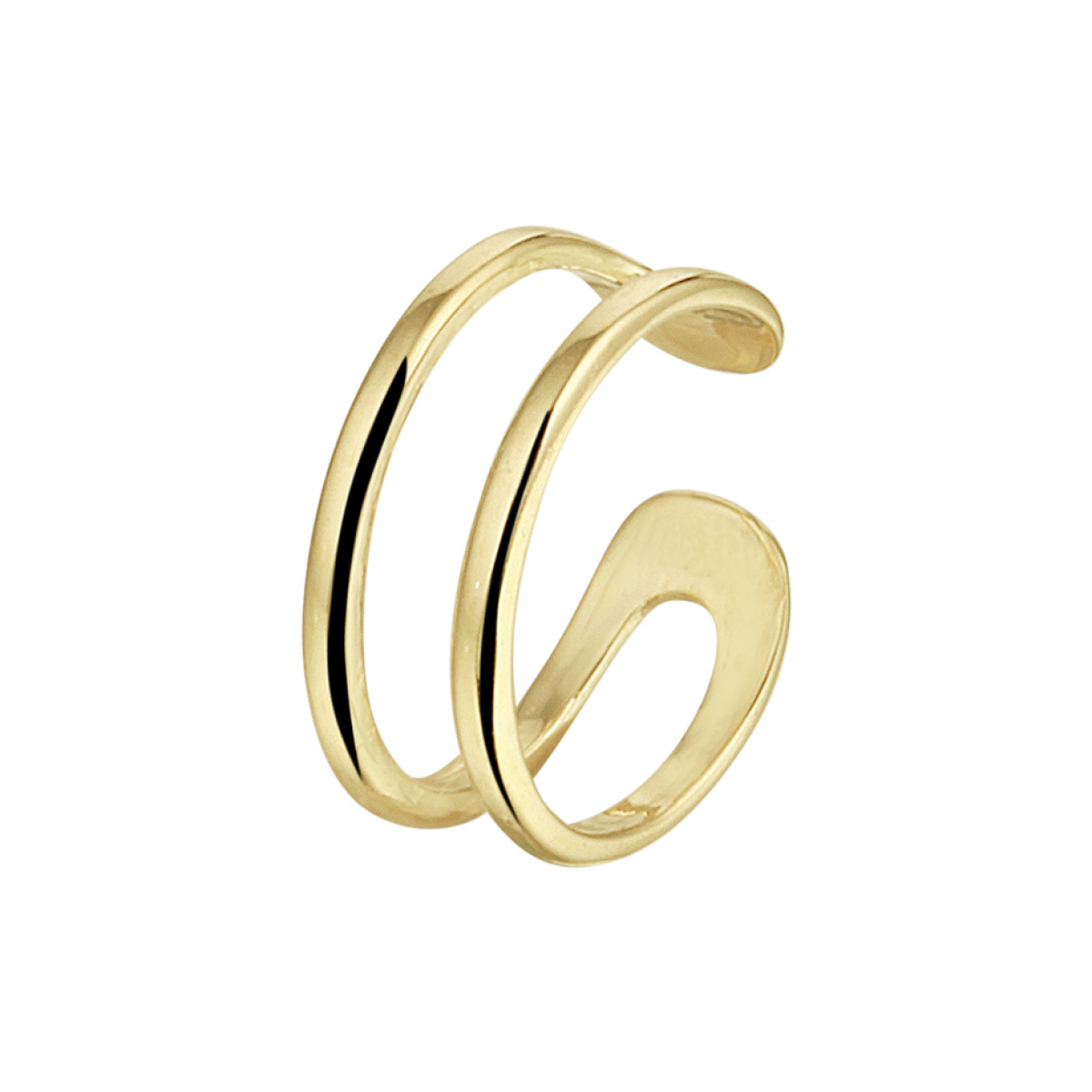 Gouden earcuff twee ringetjes - per stuk